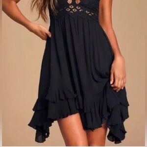 HYFVE Black Lace Midi Dress